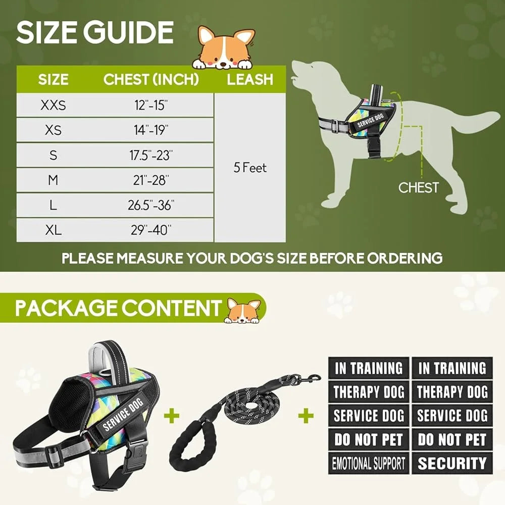 Perfect Pet Supplies Service Dog Harness Leash Reflective