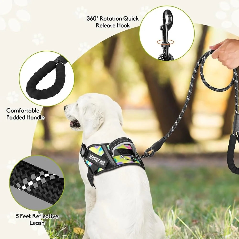 Perfect Pet Supplies Service Dog Harness Leash Reflective