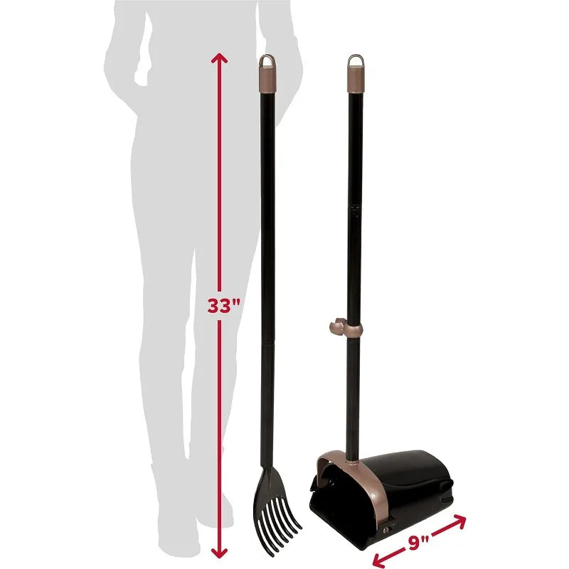 Pooper Scooper Swivel Bin And Rake Dog Black Includes Bags
