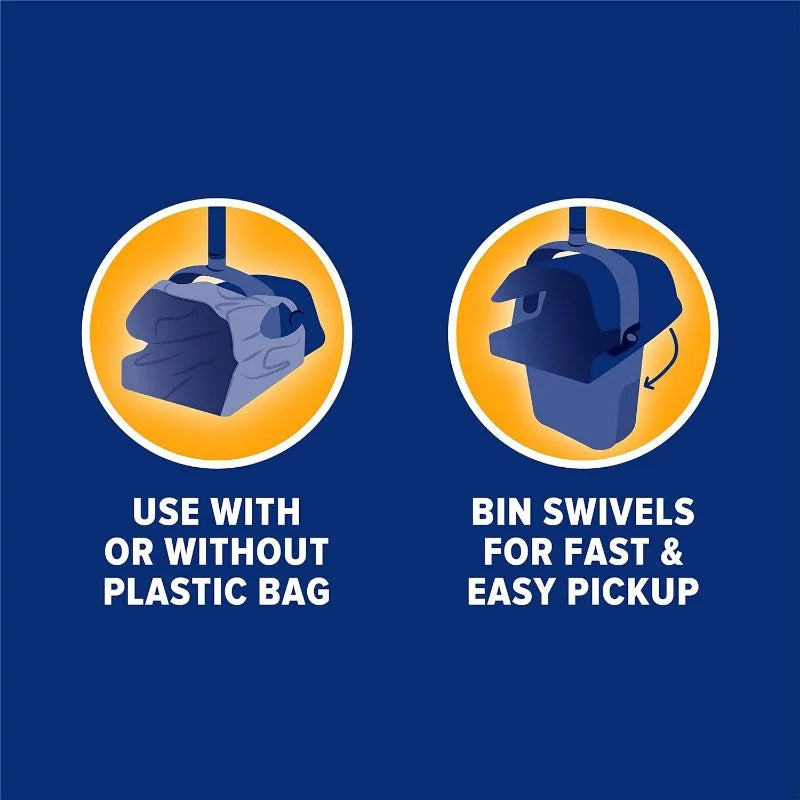 Pooper Scooper Swivel Bin And Rake Dog Black Includes Bags