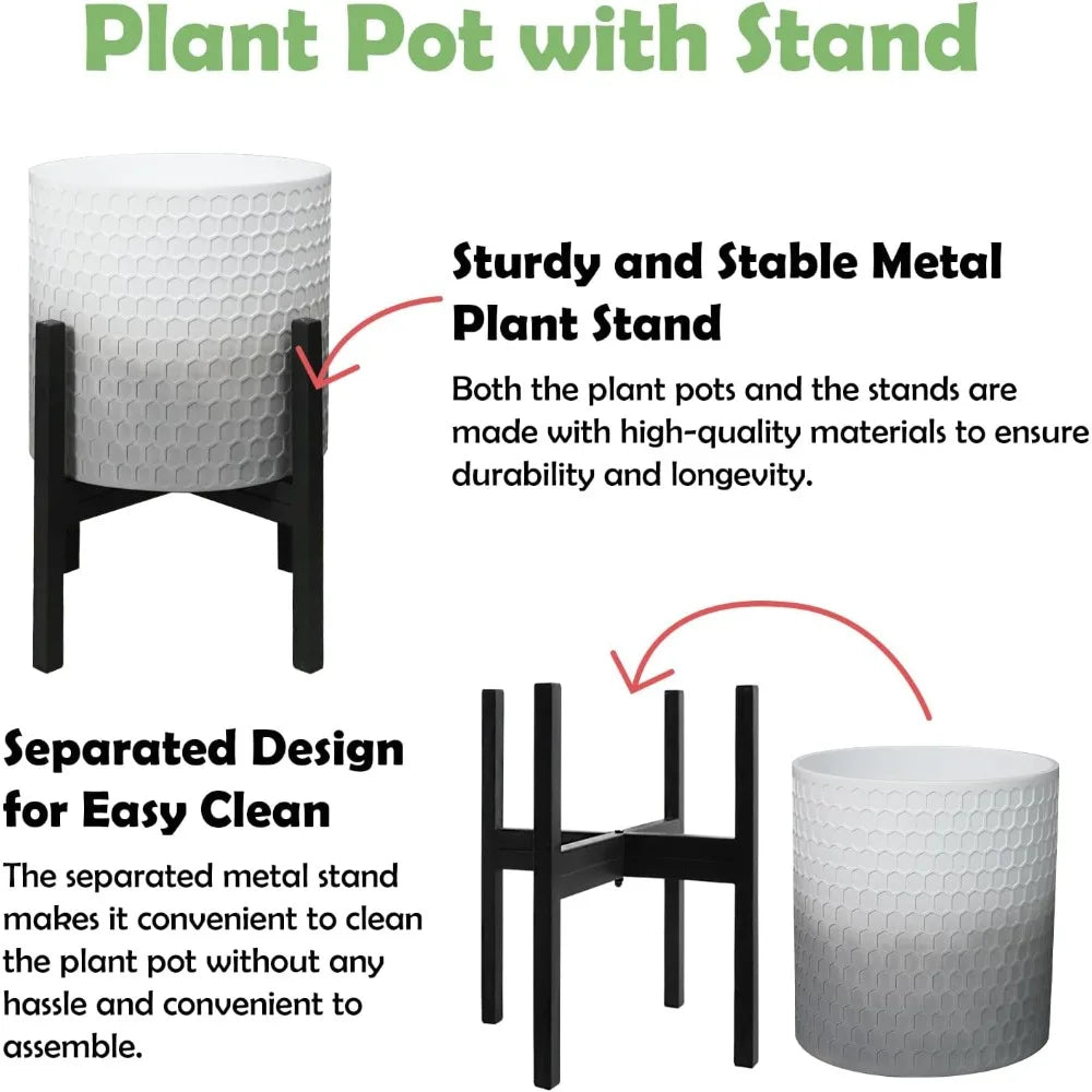 Honeycomb Gradient Planter With Stand 10 And 12 Inches