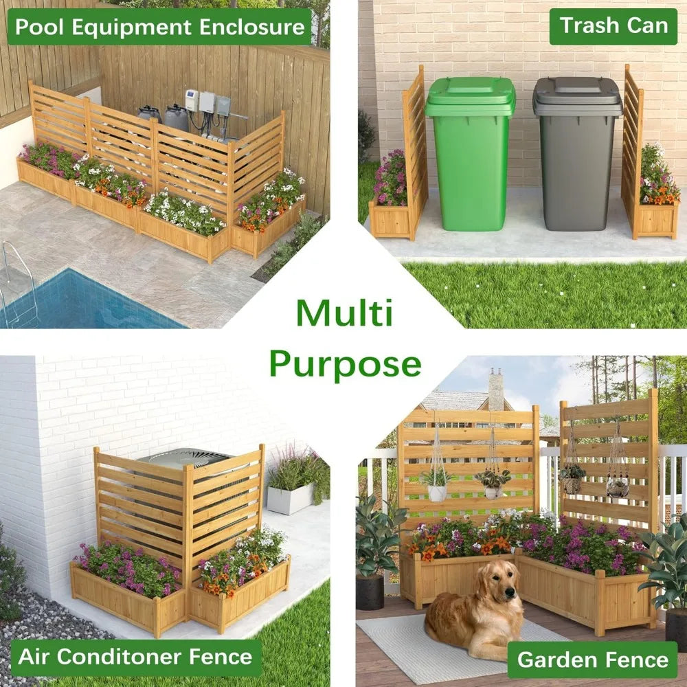 Air Conditioner Fence Privacy Screen No Dig Kit Planter Box