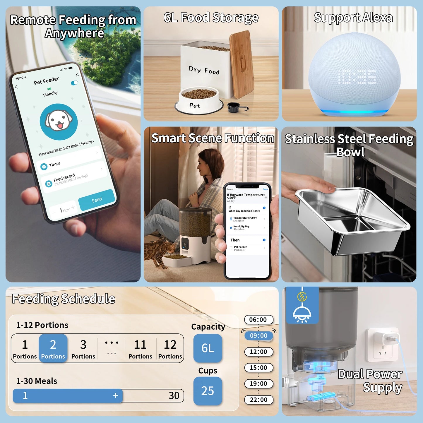 Smart WiFi Cat Feeder With App Control Remote Feeding