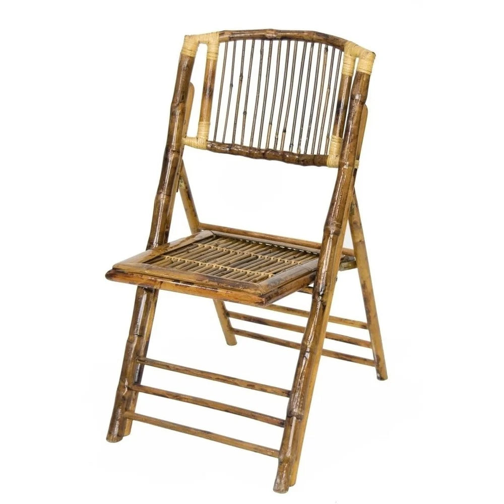 Bamboo Folding Chair Set Of 4 Rustic Indoor Outdoor