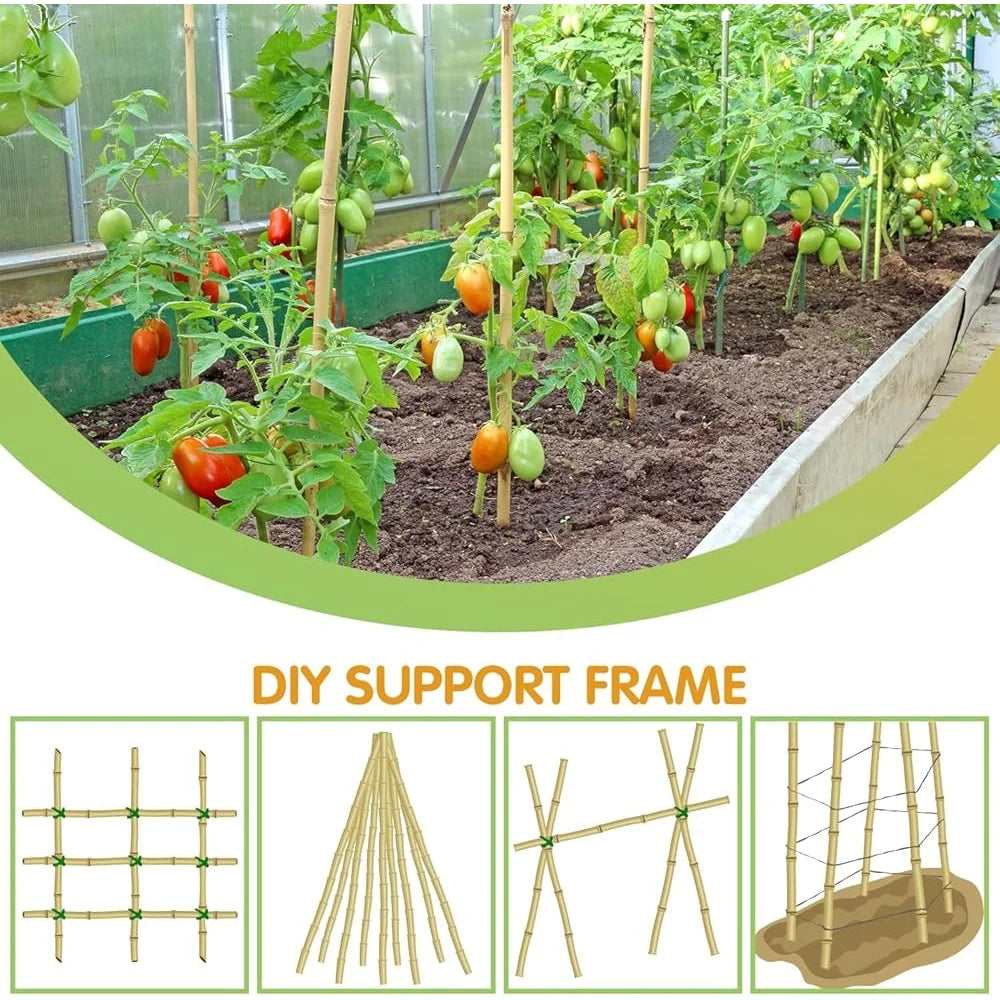 4ft Bamboo Plant Stakes 25 Garden Support Poles Tomatoes