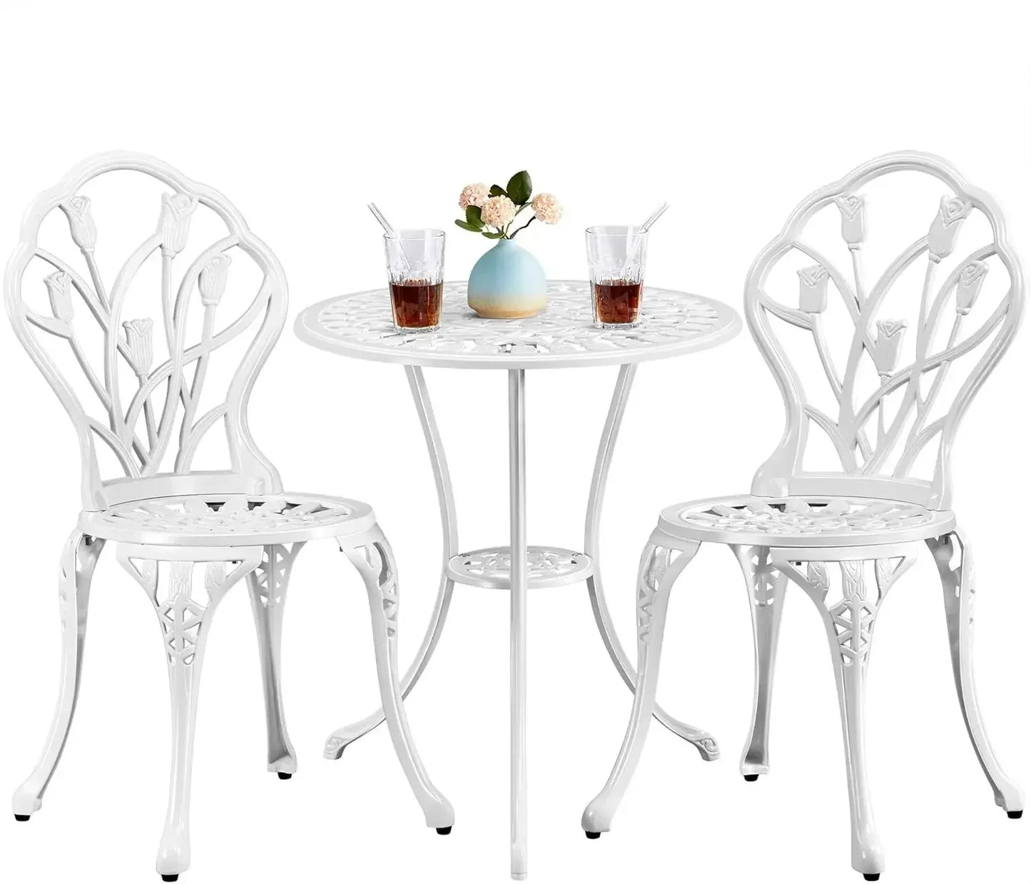 Patio Bistro Set 3 Piece Outdoor Aluminum Table And Chairs
