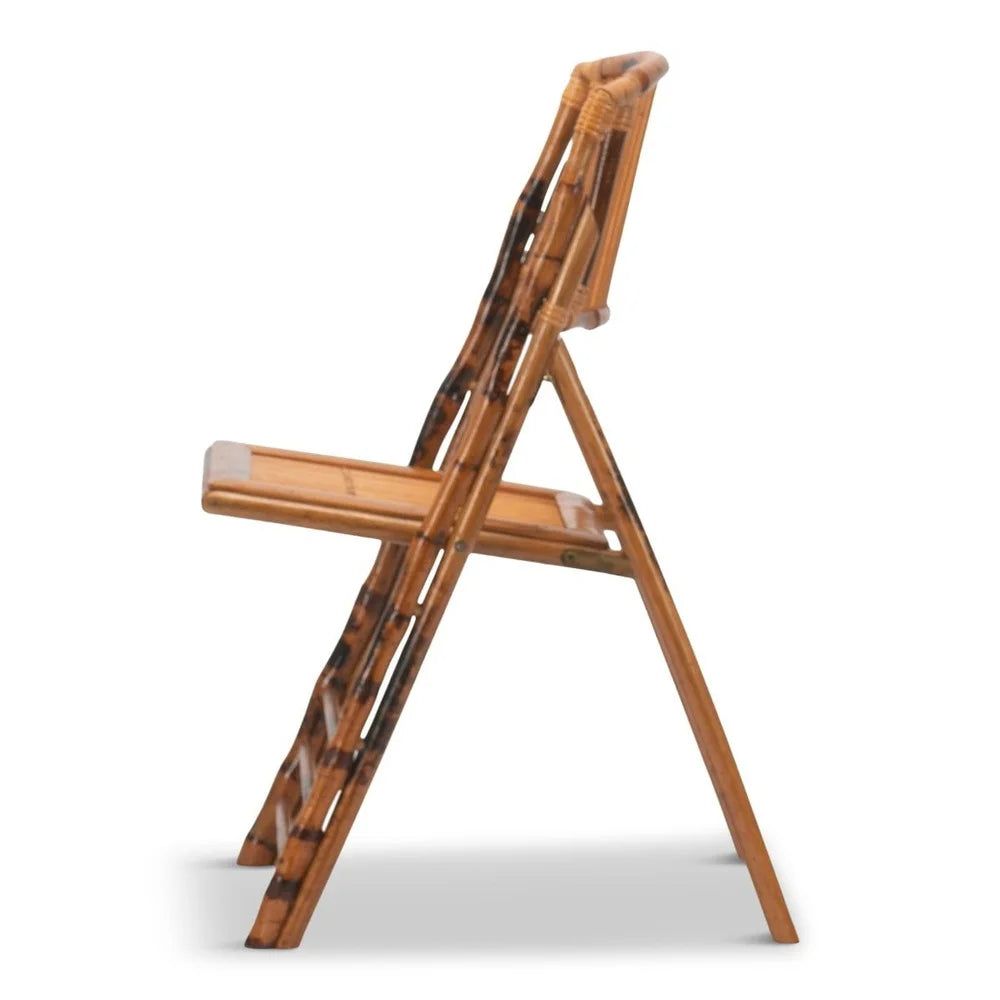 Bamboo Folding Chair Set Of 4 Rustic Indoor Outdoor