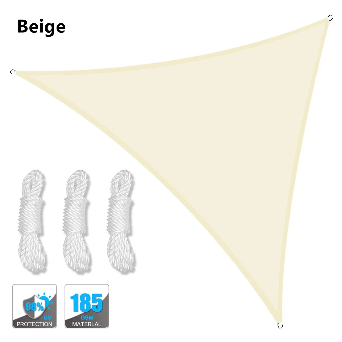 Sun Shade Triangle Sail 5x5x5 to 2x2x2M Outdoor Canopy