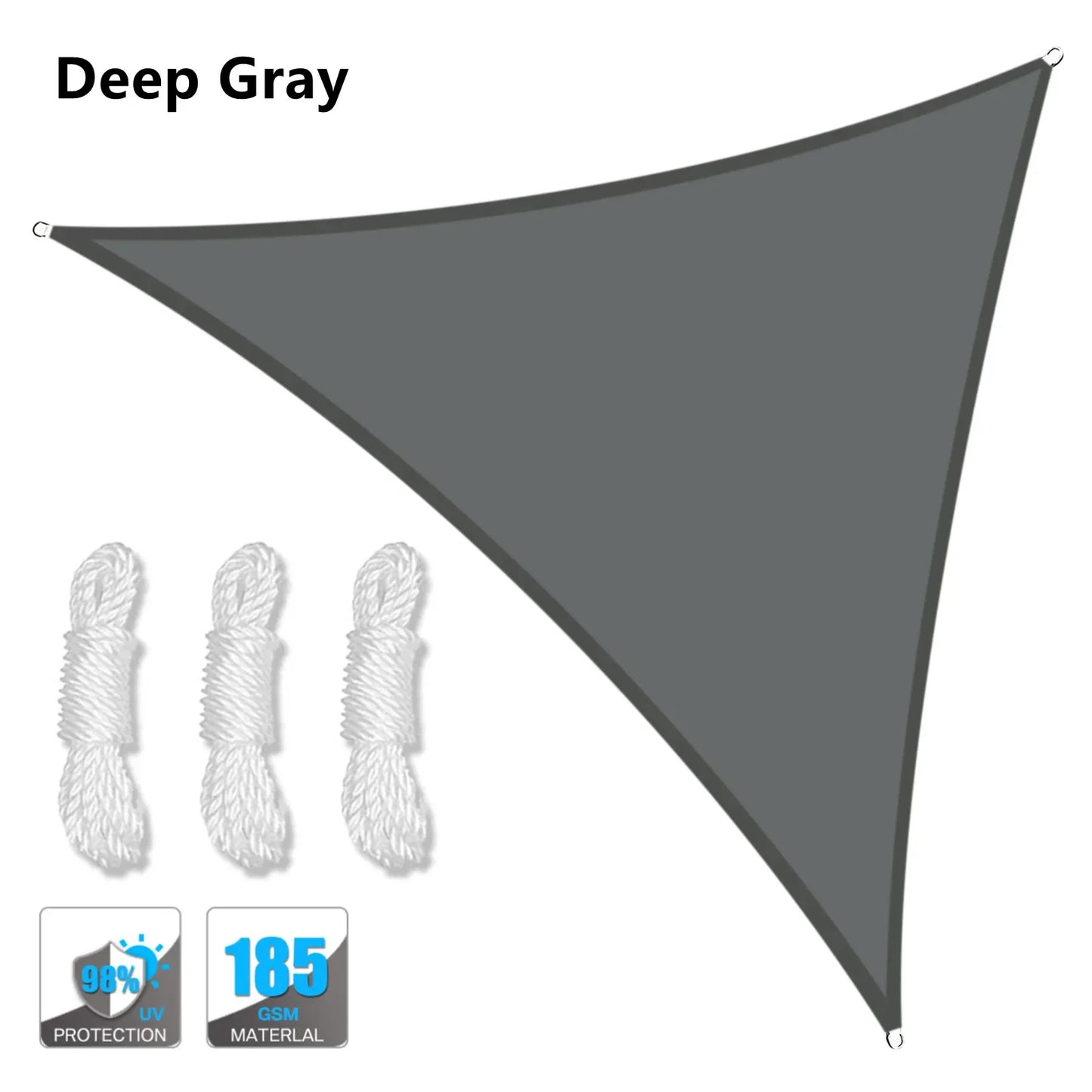 Sun Shade Triangle Sail 5x5x5 to 2x2x2M Outdoor Canopy