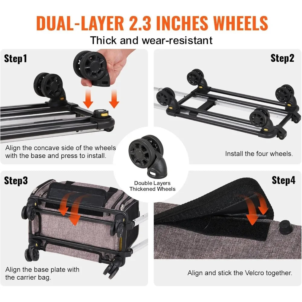ANGDUO Airline Approved Pet Carrier With Wheels Expandable