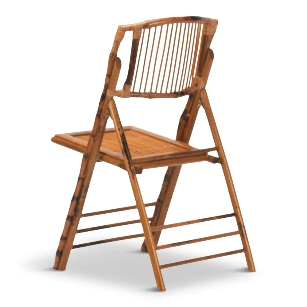 Bamboo Folding Chair Set Of 4 Rustic Indoor Outdoor