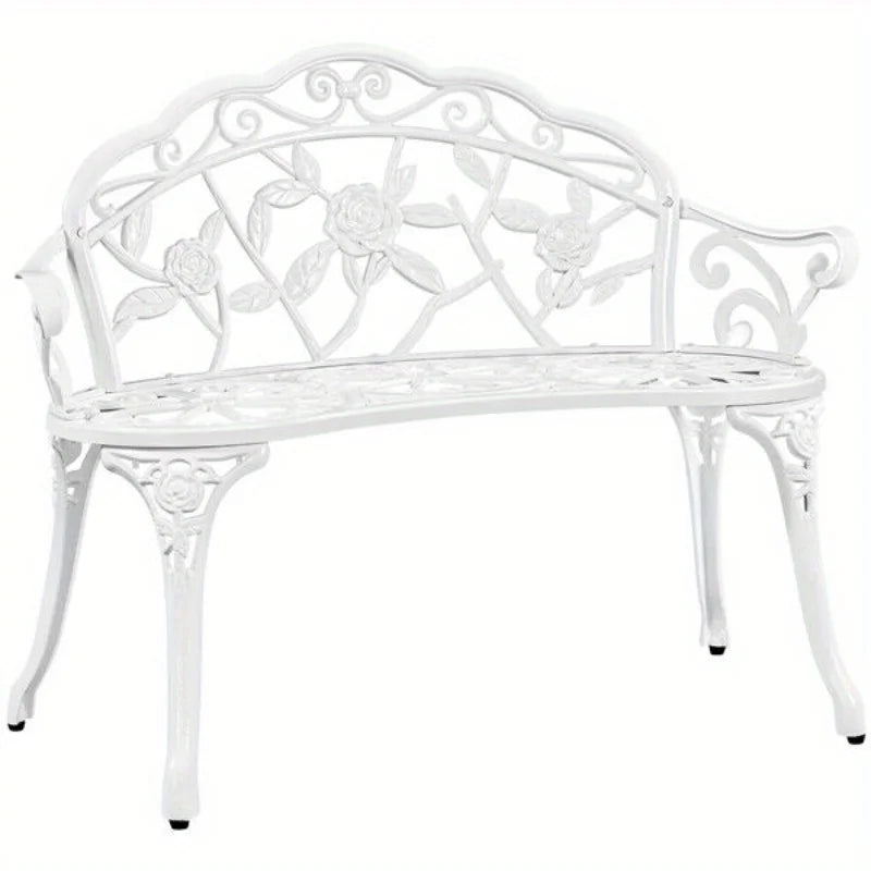 Aluminium Outdoor Patio Bench With Handrails Minimalist