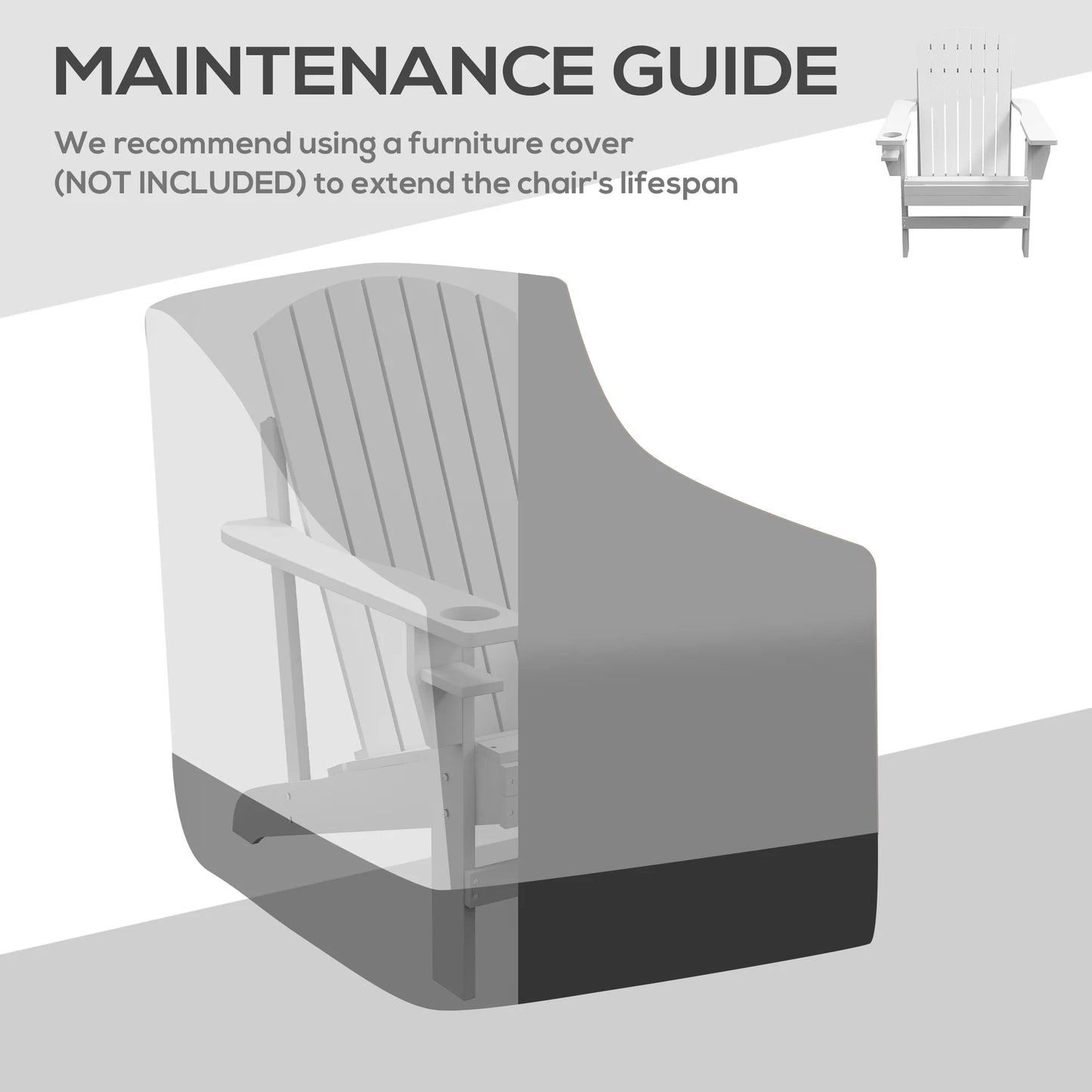 White Wood Adirondack Chair Outdoor Seating for Fire Pit