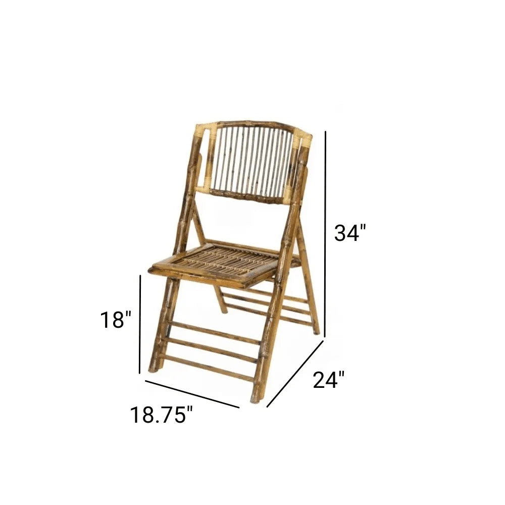 Bamboo Folding Chair Set Of 4 Rustic Indoor Outdoor