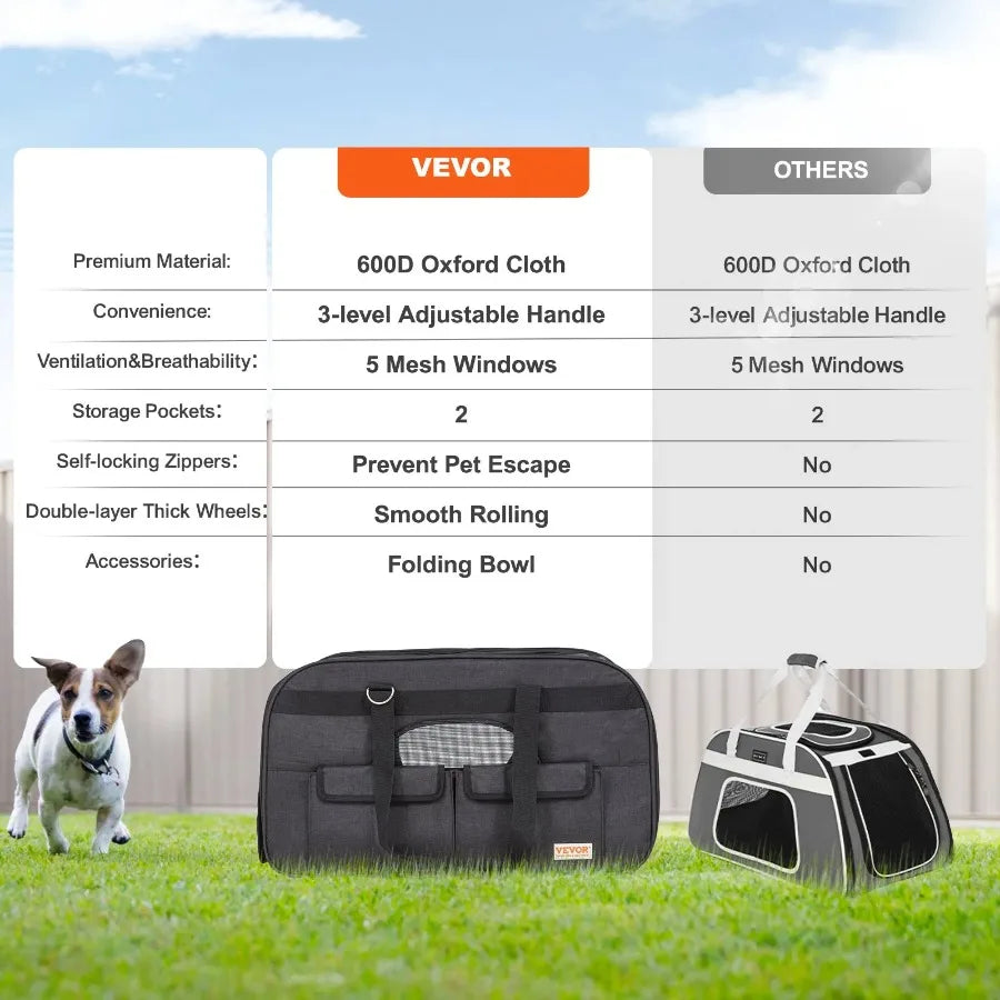 Hign Concerned Chemical Cat Carrier With Wheels And Handle