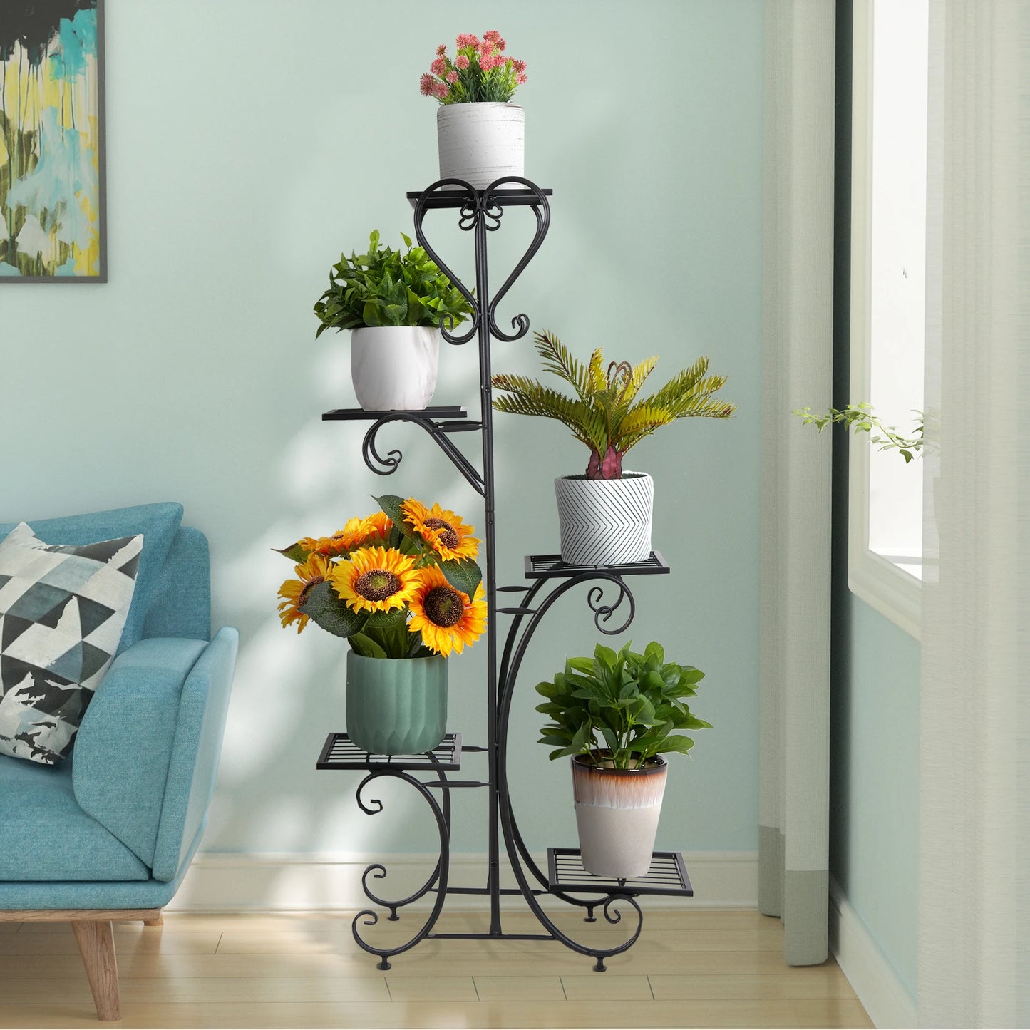 Wisfor Five Tier Metal Plant Shelf Display Rack Stand