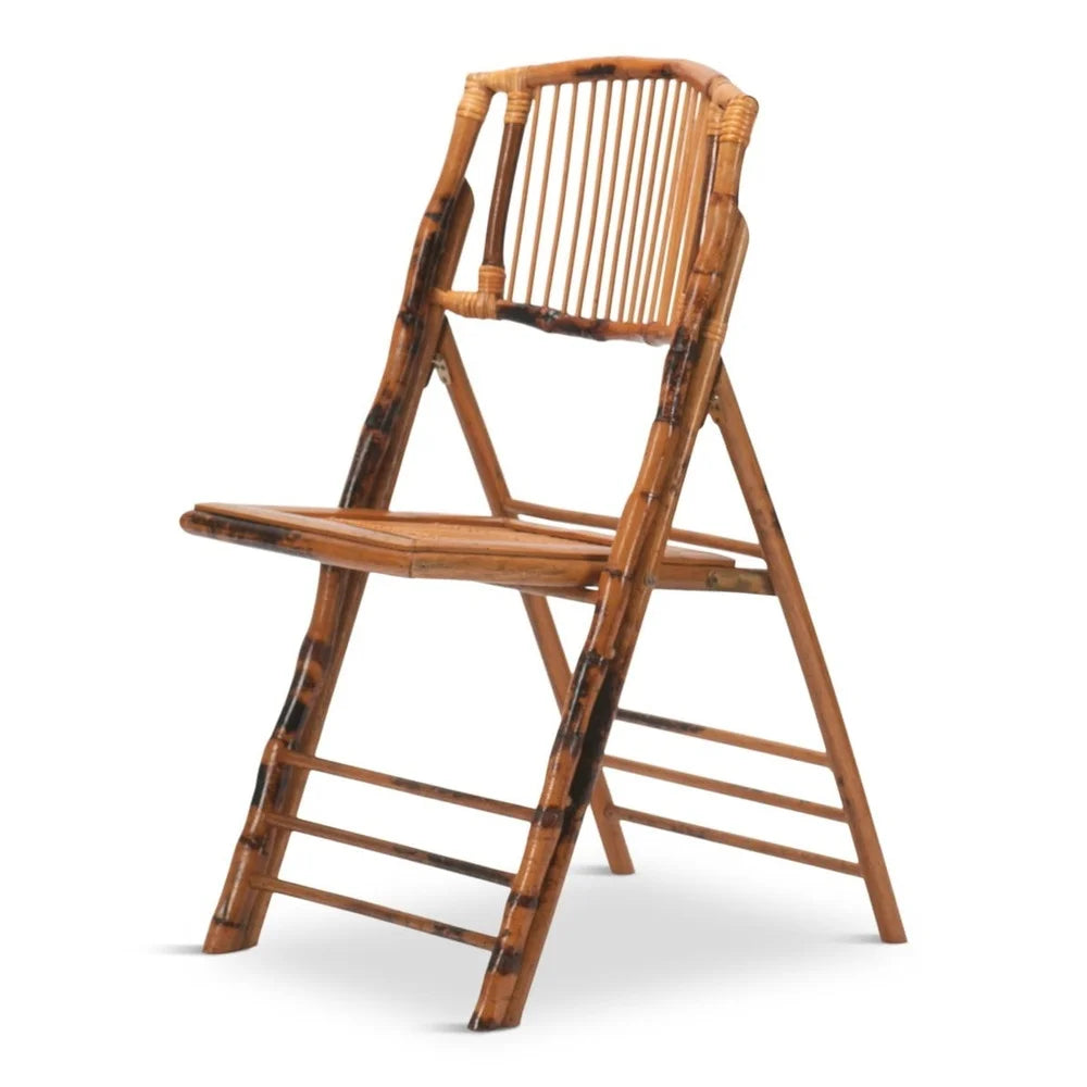 Bamboo Folding Chair Set Of 4 Rustic Indoor Outdoor