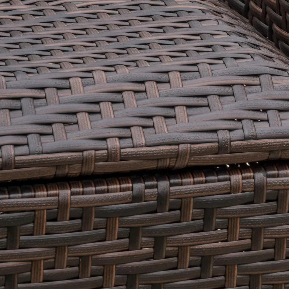 Danica Outdoor Resin Wicker Storage Bench Patio Hinged Lid