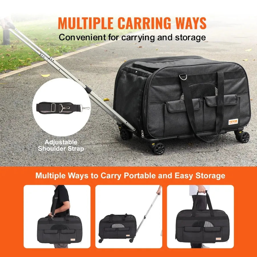 Hign Concerned Chemical Cat Carrier With Wheels And Handle