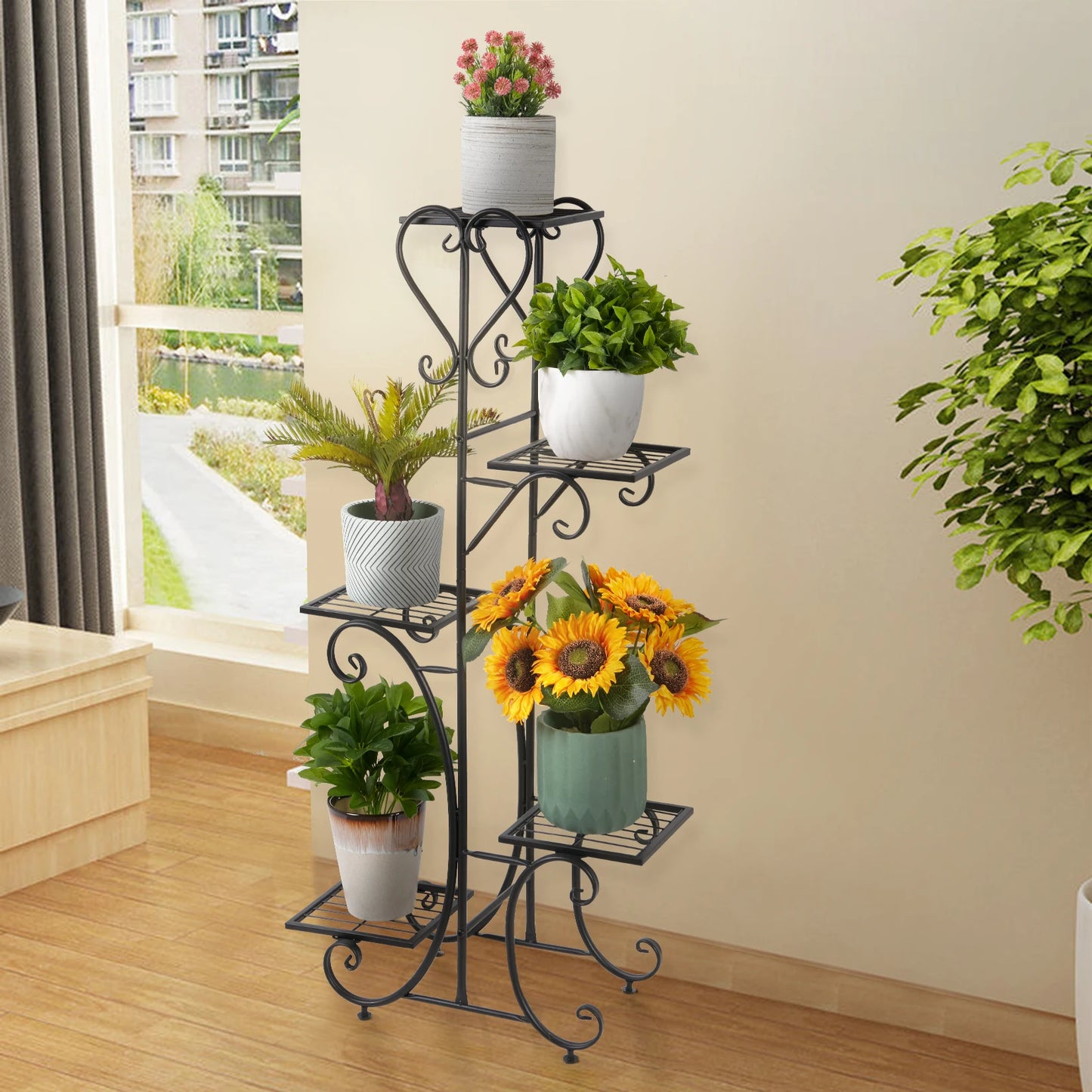 Wisfor Five Tier Metal Plant Shelf Display Rack Stand