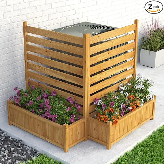 Air Conditioner Fence Privacy Screen No Dig Kit Planter Box