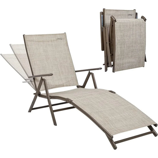 Outdoor Chaise Lounge Chairs Set Of 2 Aluminum Pool Loungers