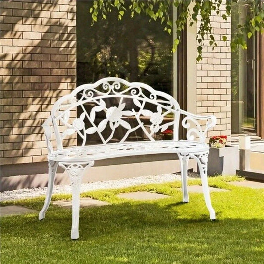 Aluminium Outdoor Patio Bench With Handrails Minimalist