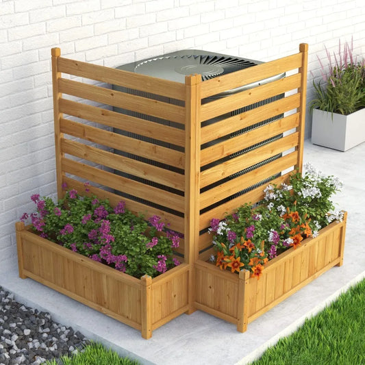 Air Conditioner Fence Privacy Screen No Dig Kit Planter Box