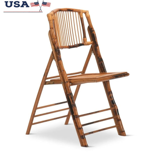 Bamboo Folding Chair Set Of 4 Rustic Indoor Outdoor