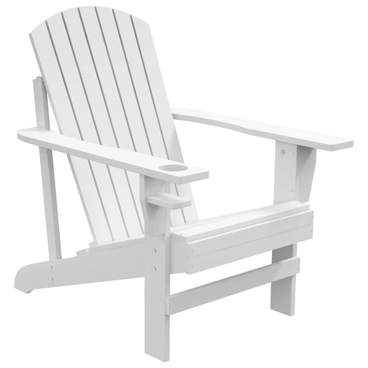 White Wood Adirondack Chair Outdoor Seating for Fire Pit